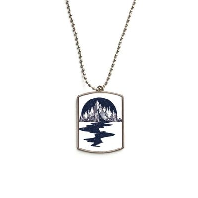 DIYthinker Iceberg Stream Stars Art Pattern Stainless Steel Chain Dog Tag Pendant Pet Necklace