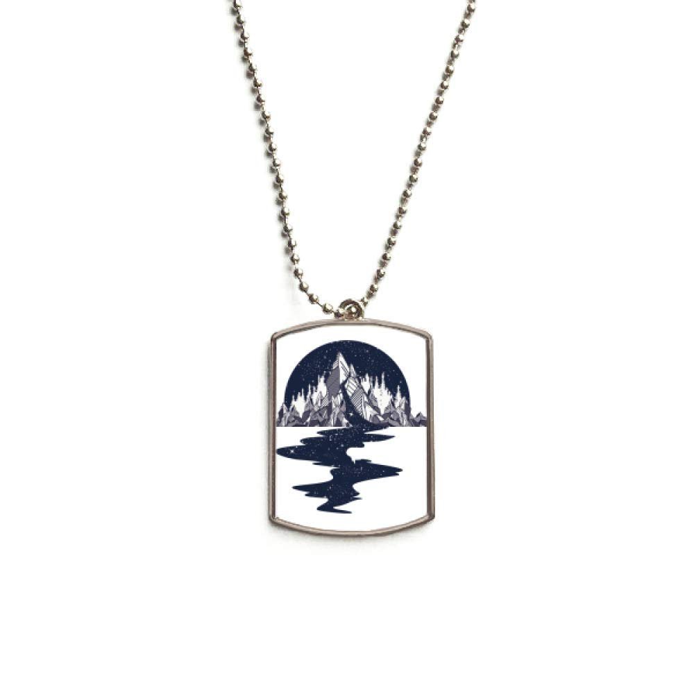 DIYthinker Iceberg Stream Stars Art Pattern Stainless Steel Chain Dog Tag Pendant Pet Necklace