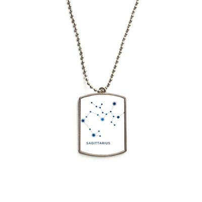 DIYthinker Sagittarius Constellation Sign Zodiac Stainless Steel Chain Dog Tag Pendant Pet Necklace