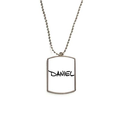 Special Handwriting English Name Daniel Stainless Steel Chain Dog Tag Pendant Pet Necklace
