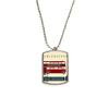 London Doubledecker Stamp England Britain UK Stainless Steel Chain Dog Tag Pendant Pet Necklace view 1