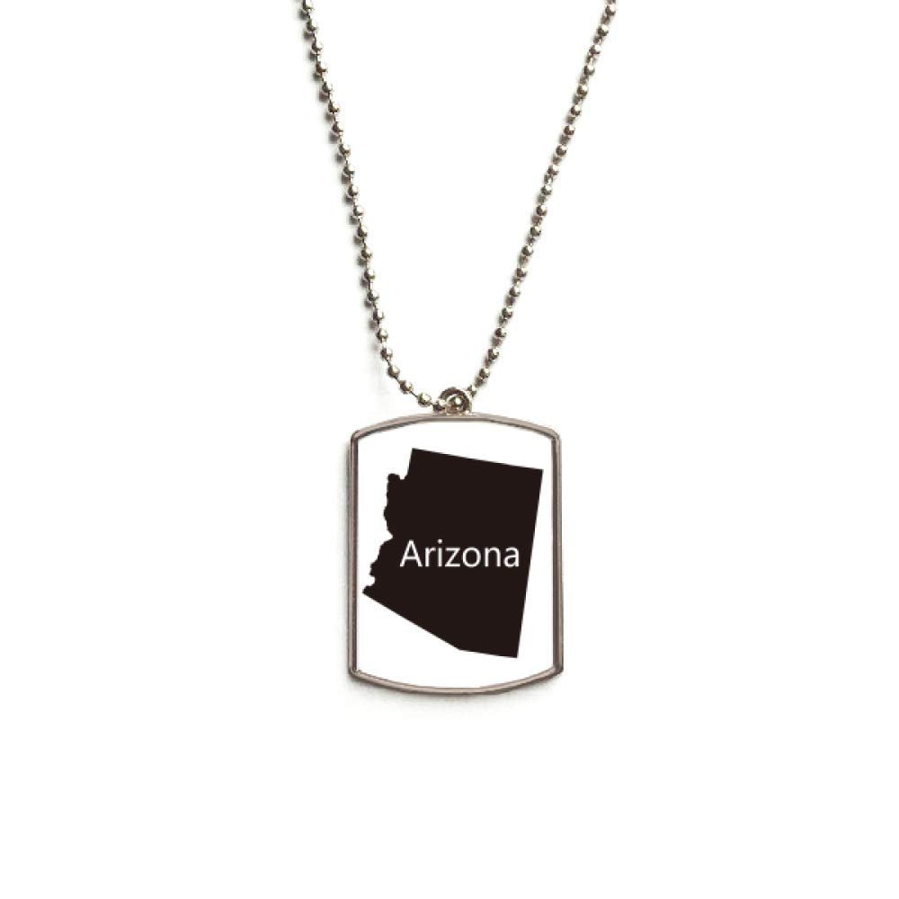 Arizona The United States of America Map Stainless Steel Chain Dog Tag Pendant Pet Necklace