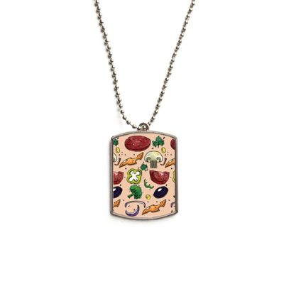 DIYthinker Pizza Tomato Foods Peppers Onion Stainless Steel Chain Dog Tag Pendant Pet Necklace