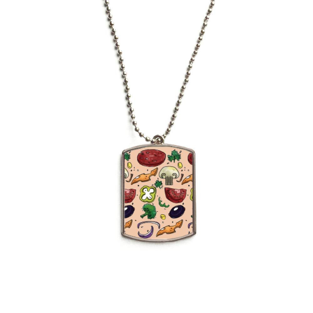 DIYthinker Pizza Tomato Foods Peppers Onion Stainless Steel Chain Dog Tag Pendant Pet Necklace