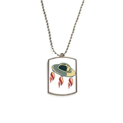 Universe Alien Monster UFO Stainless Steel Chain Dog Tag Pendant Pet Necklace