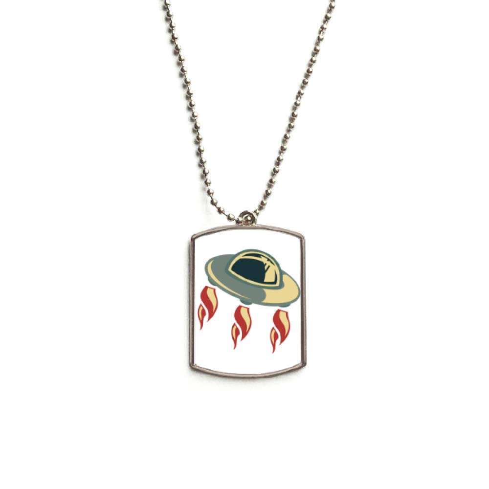 Universe Alien Monster UFO Stainless Steel Chain Dog Tag Pendant Pet Necklace