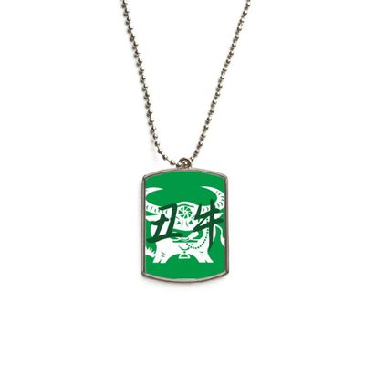 DIYthinker New Year of Ox Animal China Zodiac Stainless Steel Chain Dog Tag Pendant Pet Necklace
