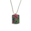 Pineapple Plant Leaf Red Sky Stainless Steel Chain Dog Tag Pendant Pet Necklace view 1