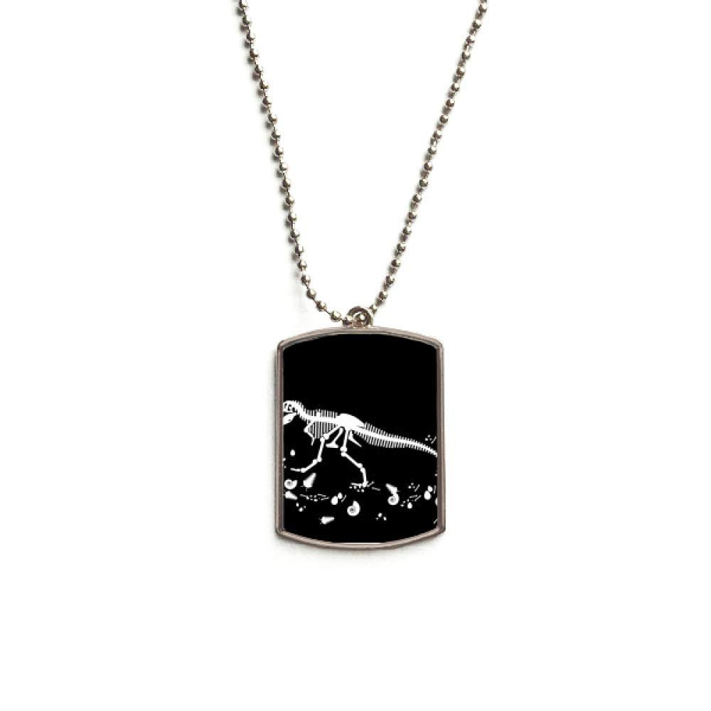 DIYthinker Dinosaur Bone Bones Medium Stainless Steel Chain Dog Tag Pendant Pet Necklace
