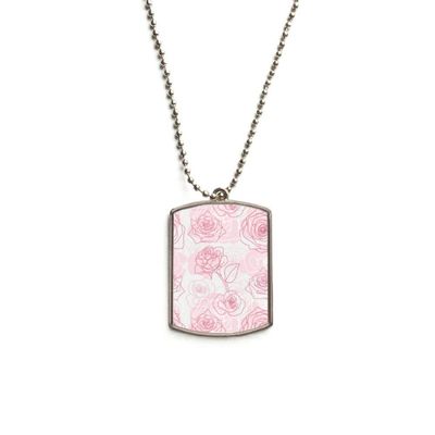 DIYthinker Hand Painted Rose Flower Plant Stainless Steel Chain Dog Tag Pendant Pet Necklace