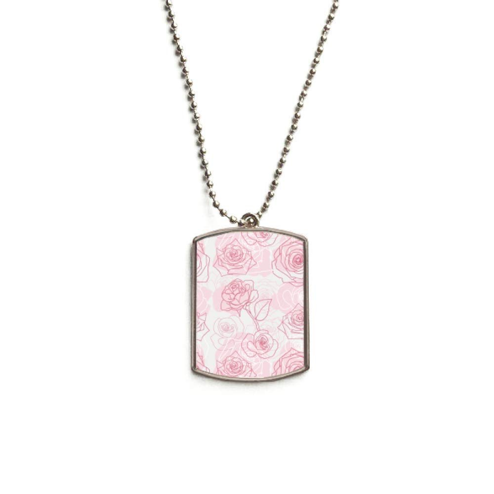DIYthinker Hand Painted Rose Flower Plant Stainless Steel Chain Dog Tag Pendant Pet Necklace