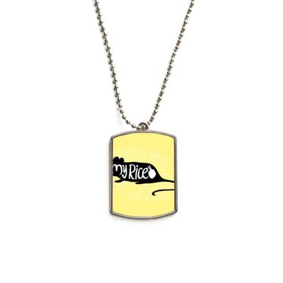 DIYthinker Black Mouse Animal Outline Natural Stainless Steel Chain Dog Tag Pendant Pet Necklace