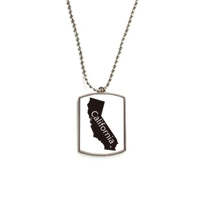 DIYthinker The United States California Map Outline Stainless Steel Chain Dog Tag Pendant Pet Necklace