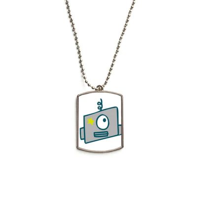 DIYthinker Universe and Alien Single Eye Robot Stainless Steel Chain Dog Tag Pendant Pet Necklace