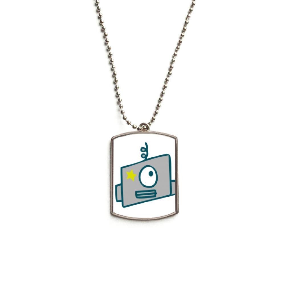 DIYthinker Universe and Alien Single Eye Robot Stainless Steel Chain Dog Tag Pendant Pet Necklace
