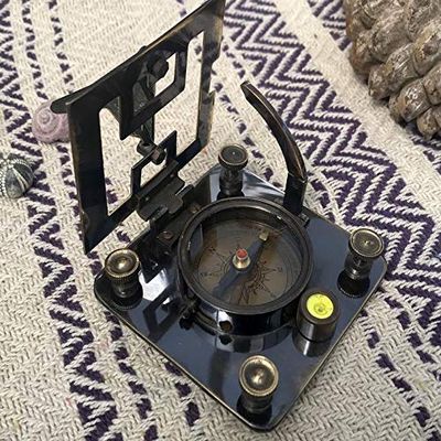 ARTIZANSTORE Brass Compass with Sundial | Vintage Compass | Steampunk | Nautical Compass | Engraved Compass| Gifts for him