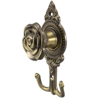 MroMax Retro Curtain Drapery Holdback Wall Mounted Hook Decorative Drapery Hooks for Window Bronze 140mm x 55mm 4Pcs