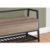 Monarch Specialties I 4501 Bench, Entryway, Hallway, Storage, 42" Rectangular, Metal, Laminate, Brown, Black, Contemporary, Modern view 4