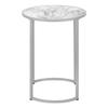 Monarch Specialties I 2205 Accent Table, Side, Round, End, Nightstand, Lamp, Living Room, Bedroom, Metal, Laminate, White Marble Look, Grey, Contemporary view 4