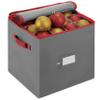 ZOBER Christmas Ornament Storage Box - Stores 64 3" Ornaments, With Dividers - Ornament Organizer Storage Box, Durable Christmas Containers Holder, Dual Zipper - Gray view 1