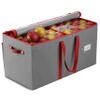ZOBER Large Christmas Ornament Storage Box - Stores 128 3" Ornaments, With Dividers - Ornament Organizer Storage Box, Durable Christmas Containers Holder - Extra Pockets, Dual Zipper - Gray view 1