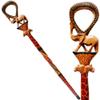African Wood Decorative Walking Stick (Hand Made in Kenya) (Elephant/Lion Natural) view 1