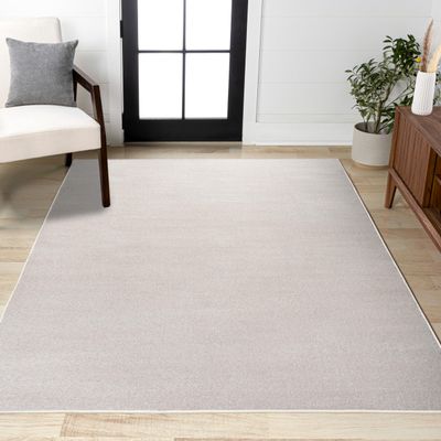 JONATHAN Y Haze Solid Low-Pile Ivory Indoor Area Rug 5x8, Coastal,Bohemian,Minimalist,Classic, Easy-Cleaning for Living Room,Bedroom,Kitchen,Pet Friendly,Non-Shedding (SEU100D-5)