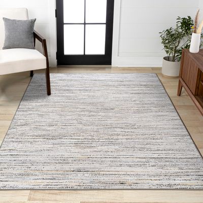 JONATHAN Y Loom Strie' Gray/Black Indoor Area Rug 5X8 ft, Modern for Living Room, Bedroom, Kitchen, Office, Easy-Cleaning, High Traffic, Pet-Friendly, Non-Shedding SOR200A-5