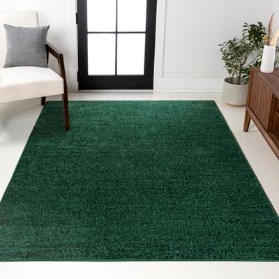 JONATHAN Y Haze Solid Low-Pile Emerald Indoor Area Rug 8x10, Coastal,Bohemian,Minimalist,Classic, Easy-Cleaning for Living Room,Bedroom,Kitchen,Pet Friendly,Non-Shedding (SEU100L-8)