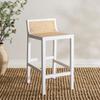 SAFAVIEH Home Collection Saito White and Natural Low Back Cane 25.6-inch Counter Stool view 2