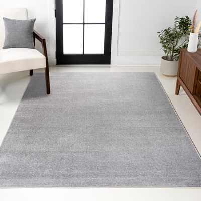 JONATHAN Y Haze Solid Low-Pile Light Gray Indoor Area Rug 8x10, Coastal,Bohemian,Minimalist,Classic, Easy-Cleaning for Living Room,Bedroom,Kitchen,Pet Friendly,Non-Shedding (SEU100K-8)
