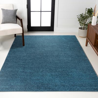 JONATHAN Y Haze Solid Low-Pile Turquoise Indoor Area Rug 5x8, Coastal,Bohemian,Minimalist,Classic, Easy-Cleaning for Living Room,Bedroom,Kitchen,Pet Friendly,Non-Shedding (SEU100H-5)