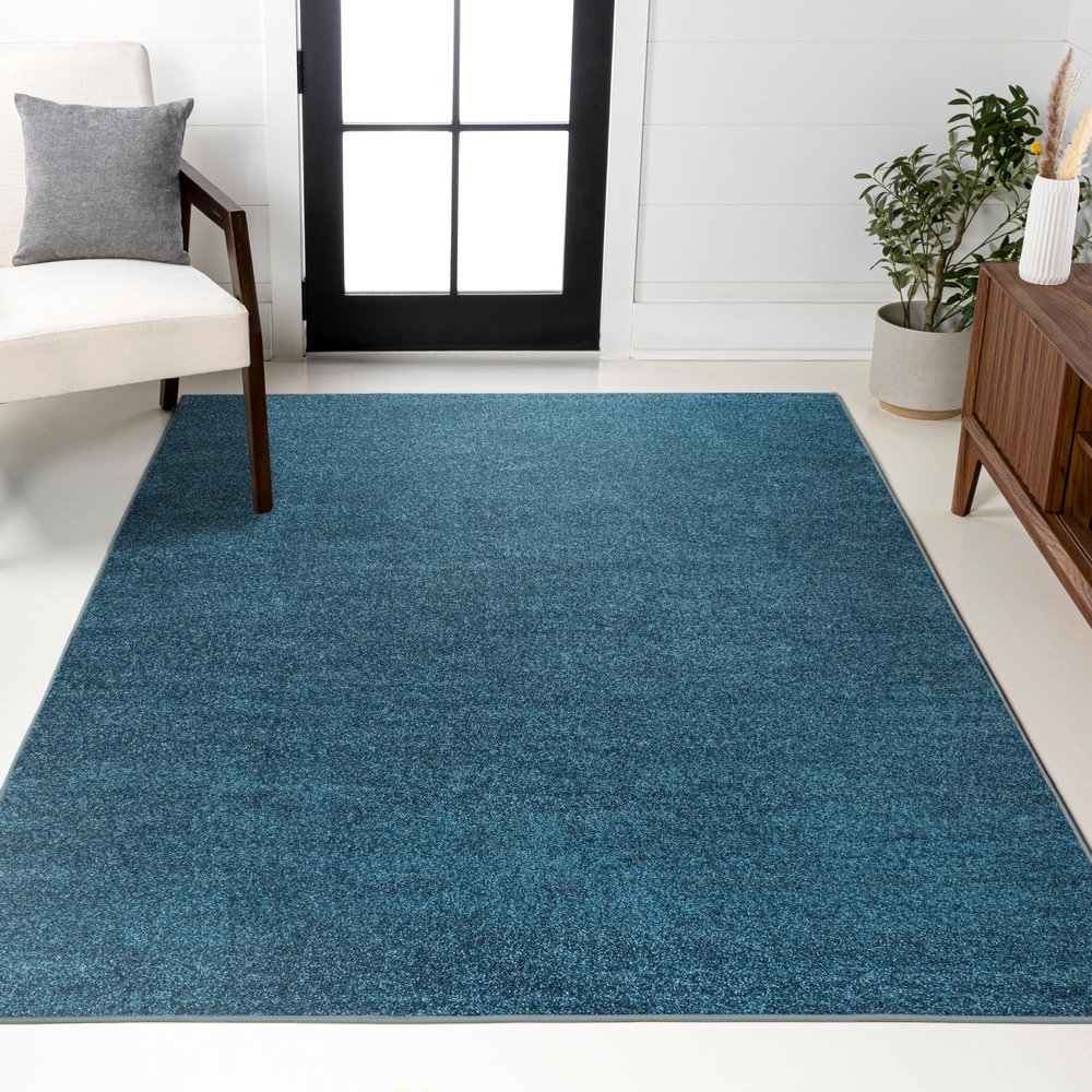 JONATHAN Y Haze Solid Low-Pile Turquoise Indoor Area Rug 5x8, Coastal,Bohemian,Minimalist,Classic, Easy-Cleaning for Living Room,Bedroom,Kitchen,Pet Friendly,Non-Shedding (SEU100H-5)