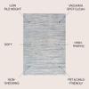 JONATHAN Y Loom Strie' Gray/Turquoise Indoor Area Rug 8X10 ft, Modern for Living Room, Bedroom, Kitchen, Office, Easy-Cleaning, High Traffic, Pet-Friendly, Non-Shedding SOR200B-8 view 3