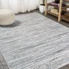 JONATHAN Y Loom Strie' Gray/Turquoise Indoor Area Rug 8X10 ft, Modern for Living Room, Bedroom, Kitchen, Office, Easy-Cleaning, High Traffic, Pet-Friendly, Non-Shedding SOR200B-8 view 4