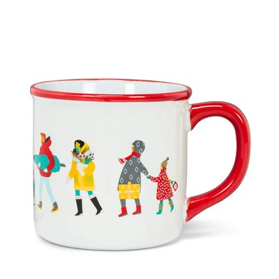 Abbott Collection 27-MUG-ABX-45 Winter Errands Mug, 4 inches H, White/red