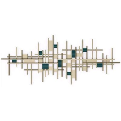 ZYCSKTL Wall Sculptures Wall Art Hanging,Light Luxury Wall Decoration Metal Wall Decoration, Living Room Wall Sofa Background Wall Creative Wall Decoration (Color : Gold+Green, Size : 130 * 62cm)
