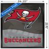 Trends International NFL Tampa Bay Buccaneers - Logo 20 Wall Poster, 22.375" x 34", Black Framed Version view 3