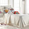 Levtex Home - Chantal Quilt Set - Full/Queen Quilt (88x92in) + Two Standard Shams (26x20in) - Stripe fun in Red, Magenta, Pink, Green, Blue, Yellow and Off White/Cream background - Reversible - Cotton view 1