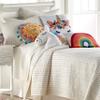 Levtex Home - Chantal Quilt Set - Full/Queen Quilt (88x92in) + Two Standard Shams (26x20in) - Stripe fun in Red, Magenta, Pink, Green, Blue, Yellow and Off White/Cream background - Reversible - Cotton view 2