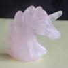 2'' Hand Carved Mixed Gemstone Rose Quartz llanite Amazonite Fluorite Crystal Dragon Blood Jasper Unicorn Crystal Figurine Carving (Rose Quartz) view 4