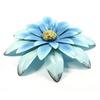 Blue Metal Flower Wall Decor Wall Sculptures 11.8 Inch, Wall Art Flower Decor Hanging for Bathroom Living Room Bedroom Office (Blue) view 2