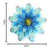 Blue Metal Flower Wall Decor Wall Sculptures 11.8 Inch, Wall Art Flower Decor Hanging for Bathroom Living Room Bedroom Office (Blue) view 3