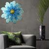 Blue Metal Flower Wall Decor Wall Sculptures 11.8 Inch, Wall Art Flower Decor Hanging for Bathroom Living Room Bedroom Office (Blue) view 4