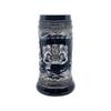 0.6 Liter | OktoberfestHaus Beer Stein Mug German Bayern Lion Coat Of Arms Bier Krug with Metal Emblem On Charcoal Black Ceramic Tankard Stein view 1