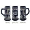0.6 Liter | OktoberfestHaus Beer Stein Mug German Bayern Lion Coat Of Arms Bier Krug with Metal Emblem On Charcoal Black Ceramic Tankard Stein view 4