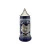 0.6 Liter | OktoberfestHaus Oktoberfest Stein Bier Krug Cobalt Blue Ceramic Stein With Metal Medallion Of German Draft Horses and Wagon With Lid Oktoberfest Mug view 1
