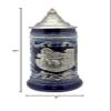 0.6 Liter | OktoberfestHaus Oktoberfest Stein Bier Krug Cobalt Blue Ceramic Stein With Metal Medallion Of German Draft Horses and Wagon With Lid Oktoberfest Mug view 4