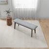 ASHCROFT Aria Mid-Century Modern Design Large Fabric Upholstered Dining Bench in Gray view 2