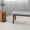 ASHCROFT Aria Mid-Century Modern Design Large Fabric Upholstered Dining Bench in Gray view 4